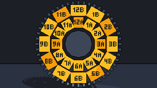 The Camelot wheel lit up, every record in its key's place, each cell showing its key.